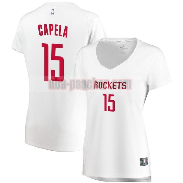 Maillot Houston Rockets Femme Clint Capela 15 association edition Blanc