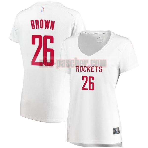 Maillot Houston Rockets Femme Markel Brown 26 association edition Blanc