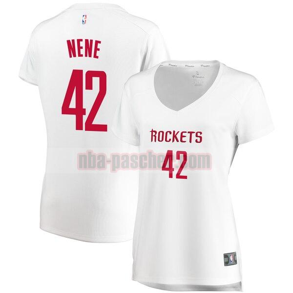 Maillot Houston Rockets Femme Nene Hilario 42 association edition Blanc