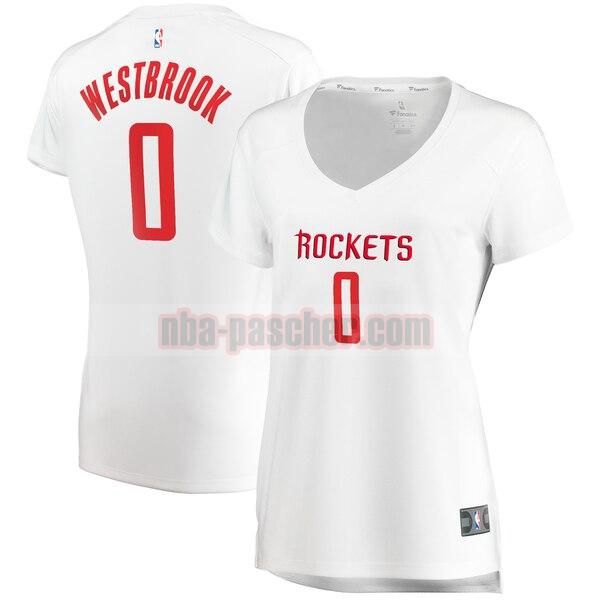 Maillot Houston Rockets Femme Russell Westbrook 0 association edition Blanc