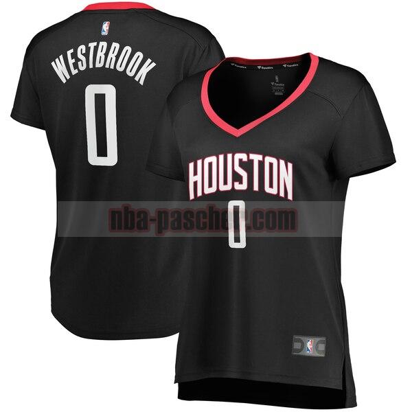 Maillot Houston Rockets Femme Russell Westbrook 0 statement edition Noir