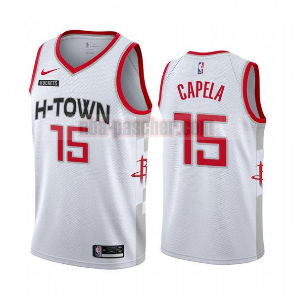 Maillot Houston Rockets Homme Clint Capela 75 2020-21 saison déclaration blanc