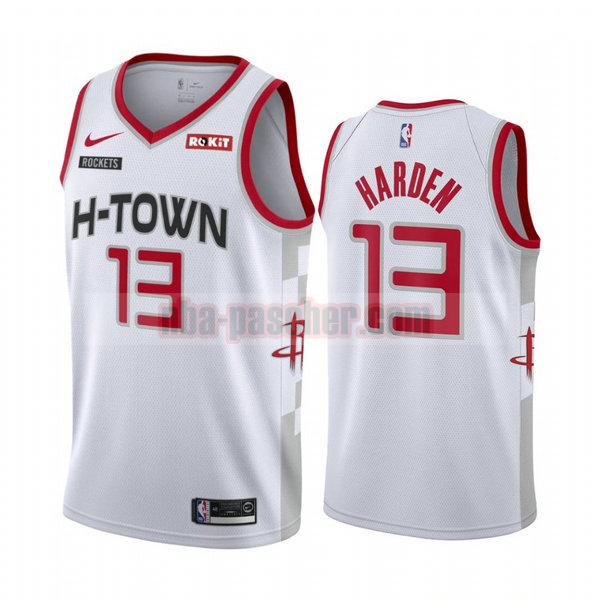 Maillot Houston Rockets Homme James Harden 13 2020-21 saison déclaration blanc