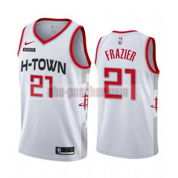 Maillot Houston Rockets Homme Michael Frazier 27 2020-21 saison déclaration blanc