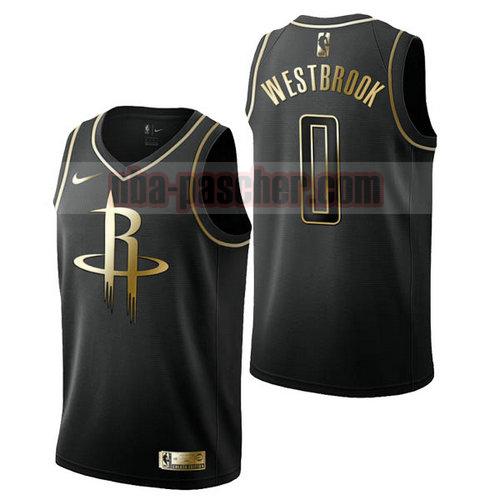 Maillot Houston Rockets Homme Russell Westbrook 0 moda 2019 Noir