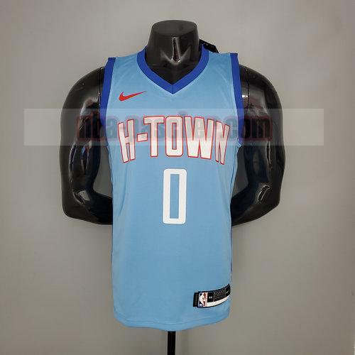 Maillot Houston Rockets Homme WESTBROOK 0 Ville Édition 2021 Bleu