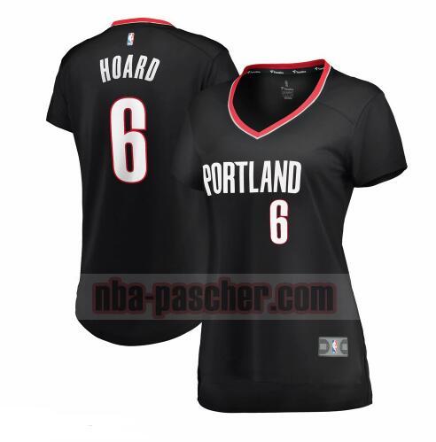 Maillot Portland Trail Blazers Femme Jaylen Hoard 6 icon edition Noir