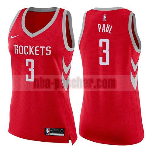 maillot houston rockets femme Chris Paul 3 icône 2017-18 rouge