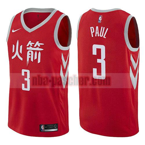 maillot houston rockets homme Chris Paul 3 ville 2017-18 rouge