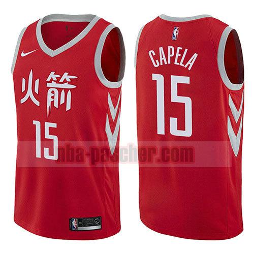 maillot houston rockets homme Clint Capela 15 ville 2017-18 rouge