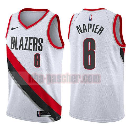 maillot portland trail blazers homme Shabazz Napier 8 association 2017-18 blanc